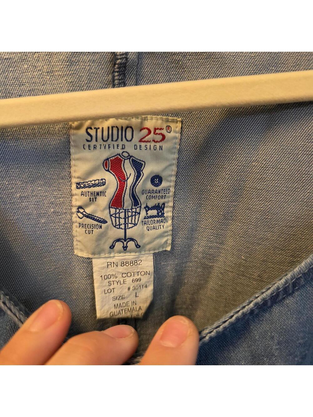 Vintage Studio 25 Women's Denim Short Sleeve Dress with Pockets-Large - Picture 2 of 7